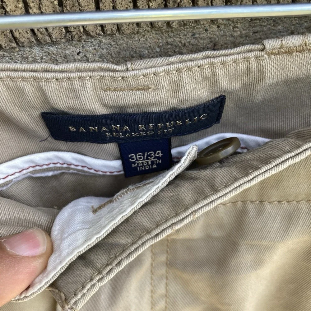 Banana Republic 36x34‎ Khaki Cargo Pants Relaxed Fit Paratrooper Y2K